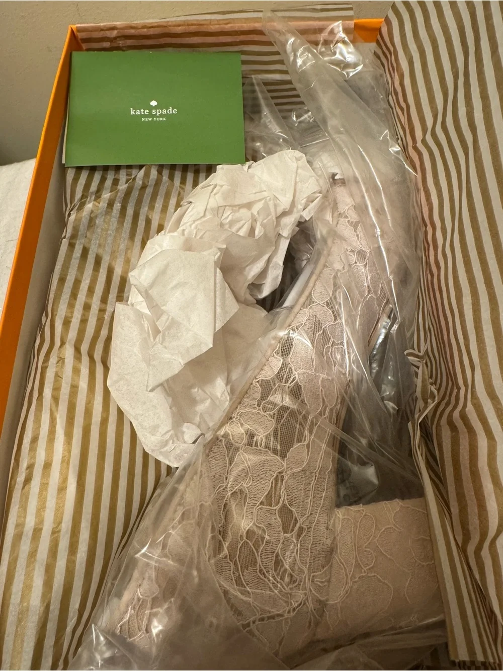 BNIB Kate Spade Madelaine Too Lace Pumps Blush Suede Heels 7.5 Made in Italy